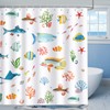Bonhause Shower Curtain Fish Coral Colourful Sea Life Shower Curtains