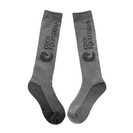 Oypla Coco Equestrian Light Grey Unisex Adult Breathable Knee High Long Boot Horse Riding Socks - 1 Pair