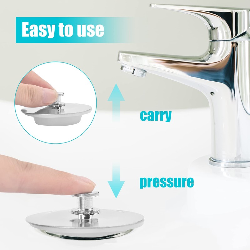 Drain Plug, 2 Pack Stainless Steel Bath Plug Kitchen Sink