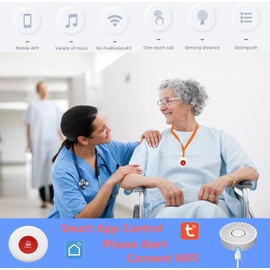 WiFi Smart Caregiver Pager Call Button Wireless Call Bell Nurse Alert System Emergency Alert Button for Elderly Patient Seniors Disabled 1 SOS Call Button 1 Receiver