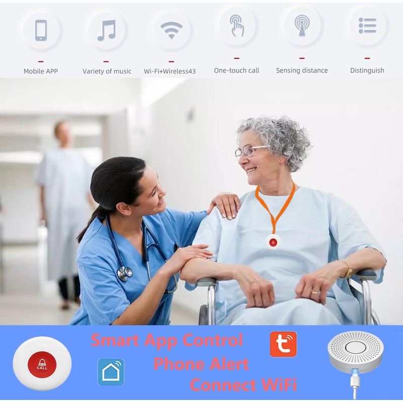WiFi Smart Caregiver Pager Call Button Wireless Call Bell Nurse