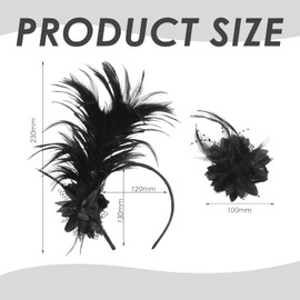 1 Feather Headband And 1 Feather Flower Hairpin, Ele Hair Accessories, Performance Costume Accessories, Retro Hair Accessories, Prom Hair Accessories