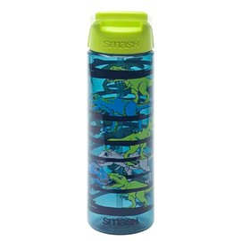 Smash Water Bottle with Straw 700ml - Dinosaur, Dark Blue
