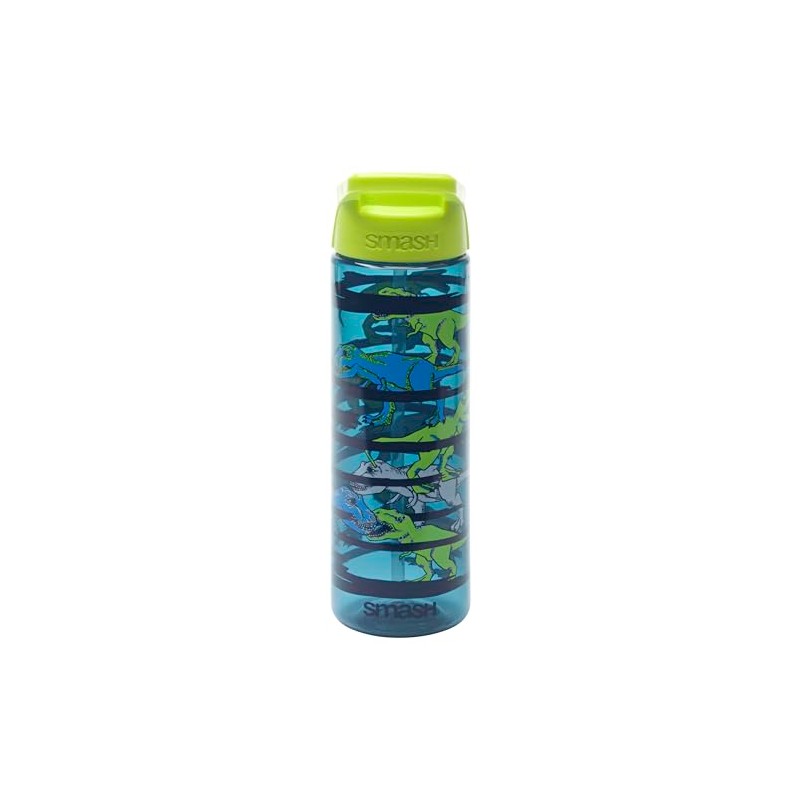 Smash Water Bottle with Straw 700ml - Dinosaur, Dark Blue