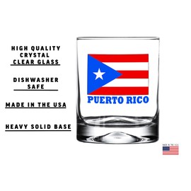 Rogue River Tactical Puerto Rico Flag Old Fashioned Glass Gift For Puerto Rican