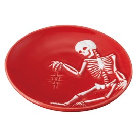 Sunart SAN3604 Funny Dish, Plate, Spicy Skull, Small Plate, Approx. 4.3 inches (11 cm), Red