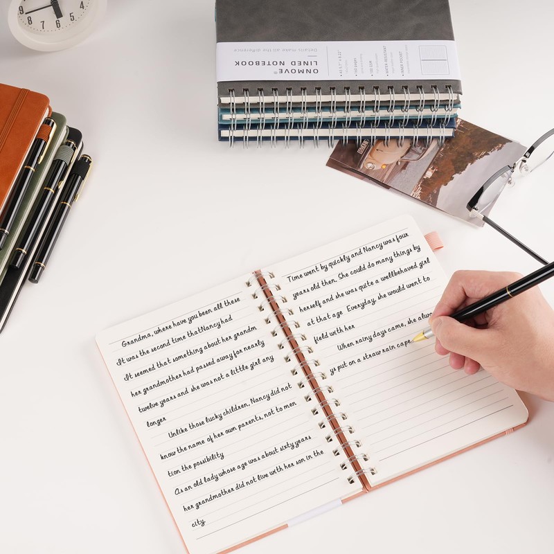 OnMove Spiral Notebooks Journal for Women Men 3 Pack Bulk