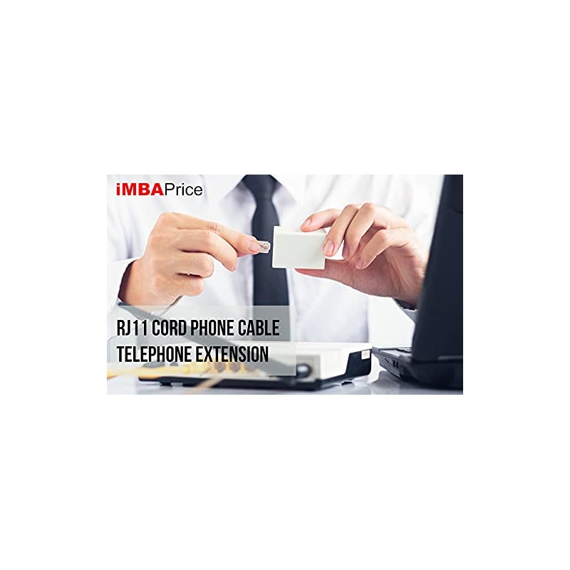 iMBAPrice 50 Feet Long Telephone Extension Cord Phone Cable Line
