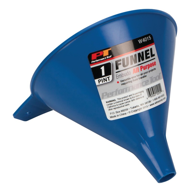 PERFORMANCE TOOL W4015 All Purpose Funnel, 1 Pint Capacity