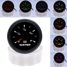 Geloo 52mm Water Level Indicator, Waterproof Water Level Indicator 0-190ohm or 240-33ohm, Adjustable with 7 Color Backlight for Car, Motorcycle, Yacht, Boat