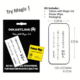 INKARTLINK Temporary Tattoos, Semi Permanent Tattoos, Adult Art Designs, Waterproof Temporary Tattoos, Party Favors, Tattoo Stickers Realistic, No Adhesive, Lasts 1-2 Weeks (Mongolian Characters)