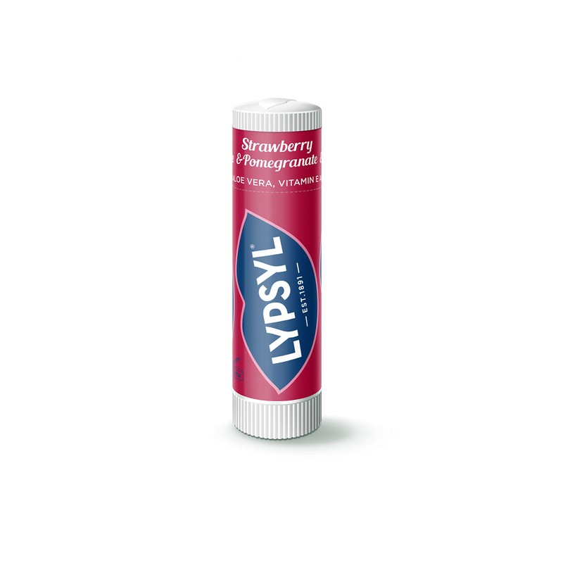 Lypsyl Uplifting Lip Balm, Strawberry and Pomegranate, Pack of 9