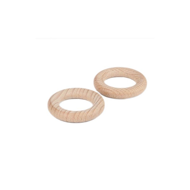 SiAura Material Pack of 2 Natural Beech Wood Rings 5