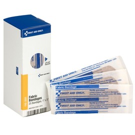 First Aid Only SmartCompliance Refill 1" x 3" Fabric Bandages, 25 Per Box