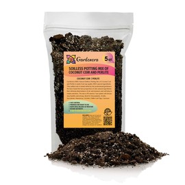 GARDENERA Coco Coir and Perlite Potting Mix - 5 Quart - Soil for Maximum Plant Growth, Perfect for Indoor and Outdoor Container Gardens