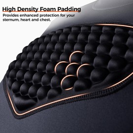 COOLOMG Youth Chest Protector Baseball Padded Shirt Heart Guard Sternum Protection for Softball Football Lacrosse Black XS