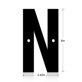 Ya_chtttwo Aluminum Numbers and Letters - Black Metal Door Numbers - Outdoor Metal Address Plate (8" N)