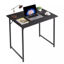 FDW 32 inch Computer Desk,Office Desk with Metal Frame,Modern Simple Style for Home - Black
