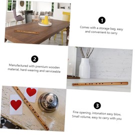 Totority Wooden Piccolo Flute Little Flute Musical Instrument for Beginners No Lacquer