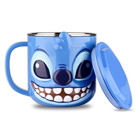 Everyday Delights 3D Stitch Blue Durable Stainless Steel Insulated Cup with Lid, 250ml