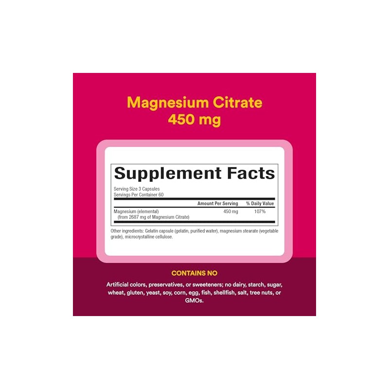 Natural Factors - Magnesium Citrate, Supports Muscle & Heart Function,