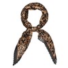 Allegra K Women's Pleated Scarf, Neckerchief, Leopard Print, Rhombus Shape,