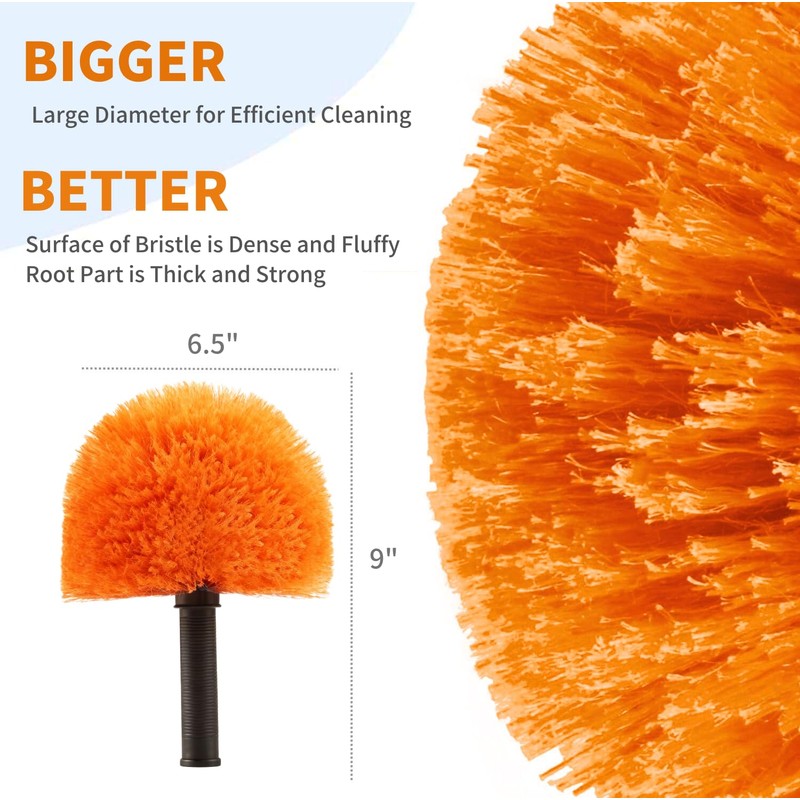 4 Pack Screw on Webster Cobweb Duster Head for Pole,Spider