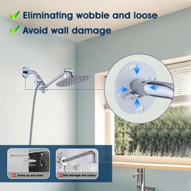 RAINREVIVE Chrome Shower Arm Flange, Shower Arm Stabilizer Bracket and Flange Cover Plate