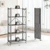 5-Tier Foldable Metal Storage Shelf with Wheels, 750 lb Capacity