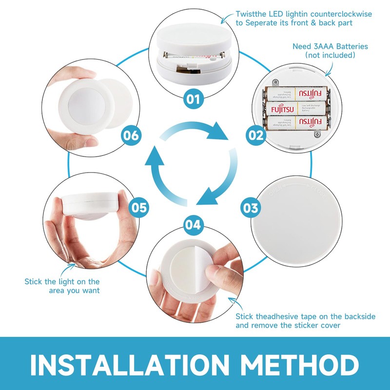 LED Puck Lights with Remote Control, 16 Color Changeable Under