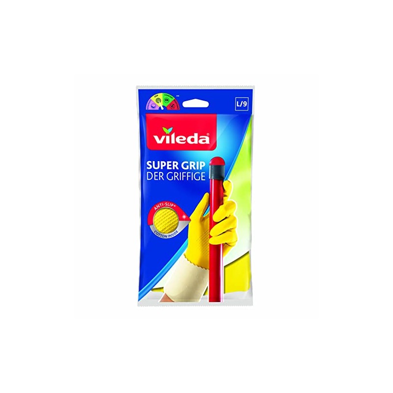 Vileda The Grippy Universal Grip Rubber Glove, L, Large