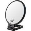 1X/10X Magnifying Handheld Mirror Double Sided, Foldable Travel Makeup Mirror,