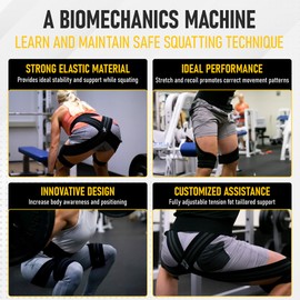 Elastic exoskeleton and lifting belt designed to improve technique and performance. Created for those looking to increase their squat, lift through injuries, and ensure proper mechanics. (Medium)