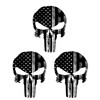 3 pcs American Flag Skull Hard Hat Stickers, 2 inches,