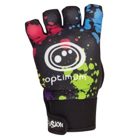 Optimum Fusion Hockey Half Finger Winter Boys’s Gloves - Visible Breathable Liner Fingerless Gloves - Warm Waterproof Insulated Thermal - Shockproof Outdoors Windproof - Multi-Coloured / Mini