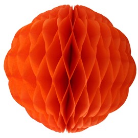 3-Pack 14 Inch Honeycomb Scalloped Tissue Ball Party Decoration (Orange)