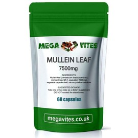 Mullein Leaf Capsules 7500mg x 60 - MEGAVITES - HIGH Strength