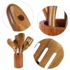 Oidnvay 9 PCS Wooden Spoons for Cooking, Utensils With Holder,