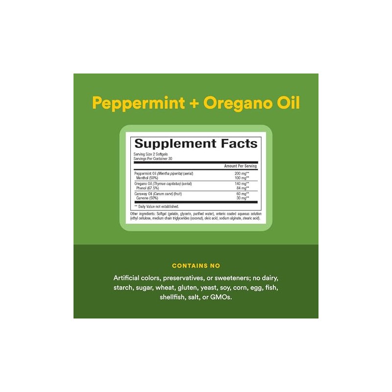 Natural Factors - Peppermint Oregano Oil Complex, Support for Gastrointestinal