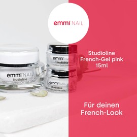 Emmi Nail Studioline French Gel Pink, LED UV Nail Polish for French Nails, Builder Gel for Gel Nails, Perfect Coverage, Medium Viscosity, Vegan, 15 ml