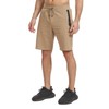 JustSun Men's Cotton Sports Shorts with Zip Pockets, khaki