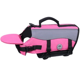 VIVAGLORY Dog Life Jacket with Removable Front Float, Life Vest for Dogs with Reflective Trims & Extra Padding for Swimming & Boating, Pink, XS