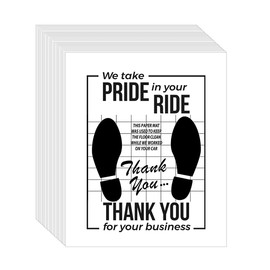 SHMZK 50 PCS Car Paper Floor Mats, 16 x 20 Inch Disposable Floor Mat Temporary Car Floor Protector, Waterproof Kraft Paper Floor Pad Automotive Mat Covers for Detailing Detail Wash (White)