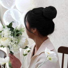 How to tie black hair in a bun wig, low bun with goddess hair (WFHO1BU) / 올림머리 가발 블랙 머리묶는방법 여신머리 로우번 (WFHO1BU)