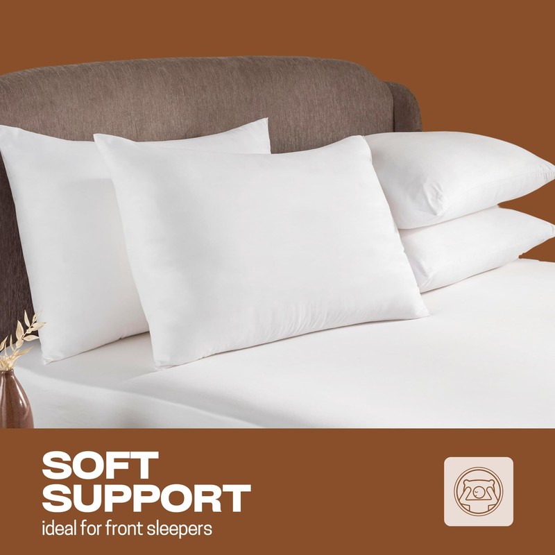Night Comfort Luxury Anti-Allergy Pillow Soft Support for Front Sleepers,