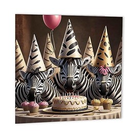 Zebra Birthday Card Cute Zebras Greeting Card for Zebra Lovers 147mm x 147mm