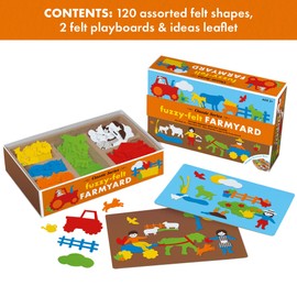 Fuzzy Felt PETERKIN Classic Series - Farmyard Drawer Set: Mix and Match Felt Pieces to Create Farm Themed Pictures! | Arts and Craft | Ages 3+