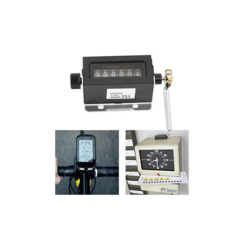 YWBL-WH D94-S Mechanical Counter 6-Digit Resettable Mechanical Draw Counter Counting