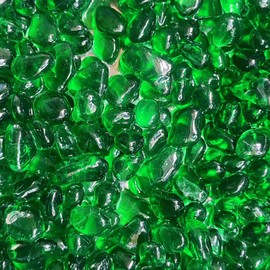 OEEKOI Sea Glass Stones, 0.88LB Glass Pebbles Marble Aquarium Fish Tank Rocks Gravel for Turtle Tank, Vase Fillers, DIY Crafts, and Home Decor-Green