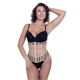 Mesh Corset Waist Trainer for Women - Underbust Corset Lace Up - Waist Cincher Shapewear - Body Shaper (Black, M), Black, Medium